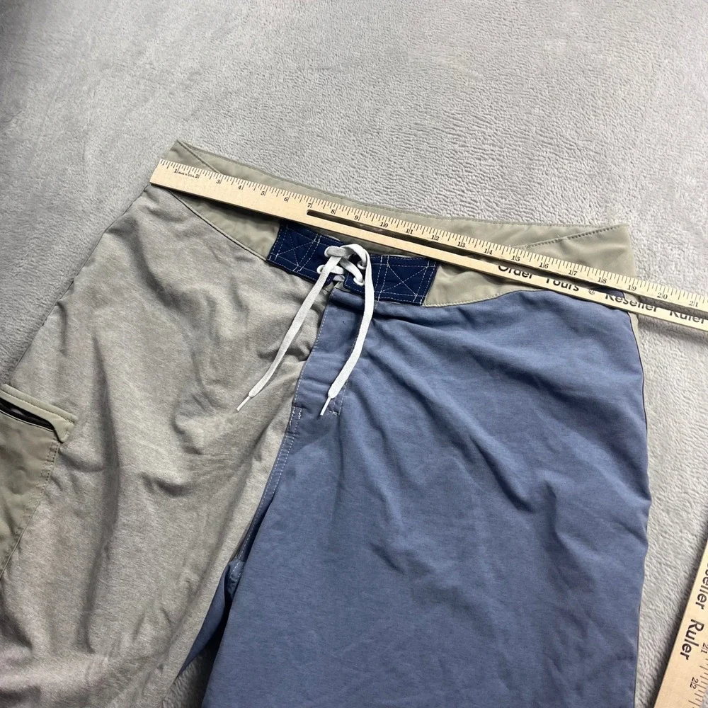Huk Mens Blue Grey Colorblock‎ Performance Fishing Board Shorts Size 38